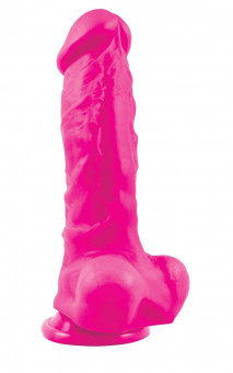 Розовый фаллоимитатор Pleasures Thick 5 Dildo - 18,3 см., NS Novelties
