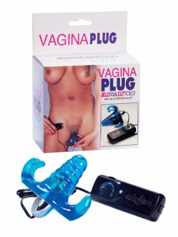 Клиторальный стимулятор на ремешках с вагинальным отростком VAGINA PLUG, Seven Creations
