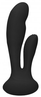 Черный вибратор G-Spot and Clitoral Vibrator Flair - 17,5 см., Shots Media BV