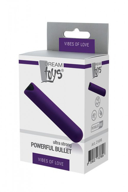 Фиолетовый мини-вибратор POWERFUL BULLET