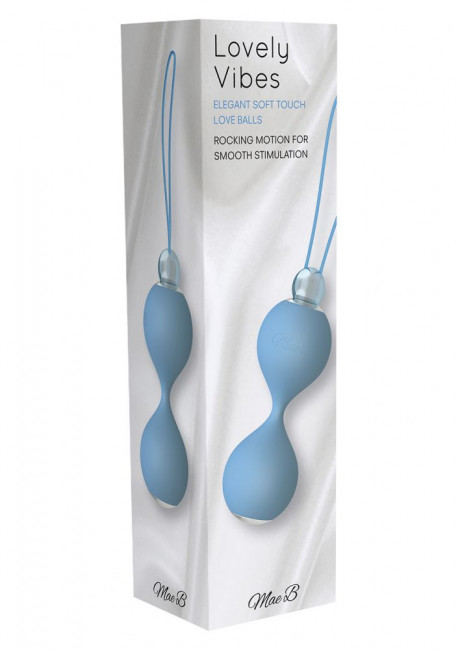 Голубые вагинальные шарики Lovely Vibes Love Balls., Mae B