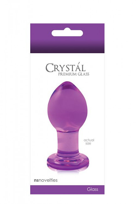 Средняя фиолетовая стеклянная анальная пробка CRYSTAL PLUG , NS Novelties