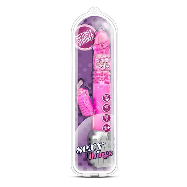 Розовый вибромассажер Butterfly Stroker - 29,8 см. Розовый вибромассажер Butterfly Stroker - 29,8 см.