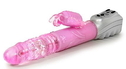Розовый вибромассажер Butterfly Stroker - 29,8 см. Розовый вибромассажер Butterfly Stroker - 29,8 см.