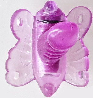 Клиторальный стимулятор "Бабочка" с фаллосом на ремешках, Sextoy 2011