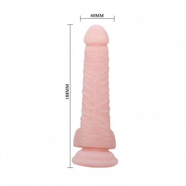 Телесный фаллоимитатор с присоской Super Dildo - 18,8 см. Телесный фаллоимитатор с присоской Super Dildo - 18,8 см.