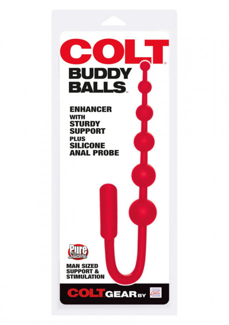 Красный анальный стимулятор COLT BUDDY BALLS - 18,5 см., California Exotic Novelties