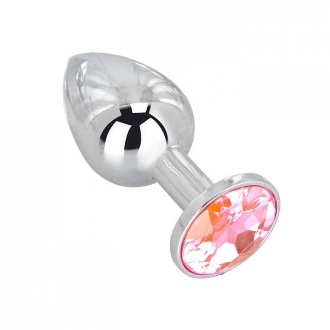 Мини-плаг из стали с розовым кристаллом Pink Bubble Gum - 6,5 см., Erotic Fantasy