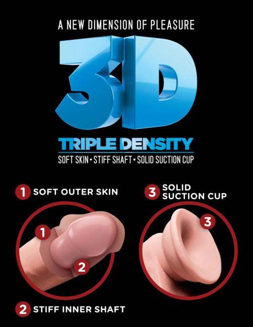 Телесный фаллоимитатор на присоске 9" Triple Density Cock - 26,7 см.