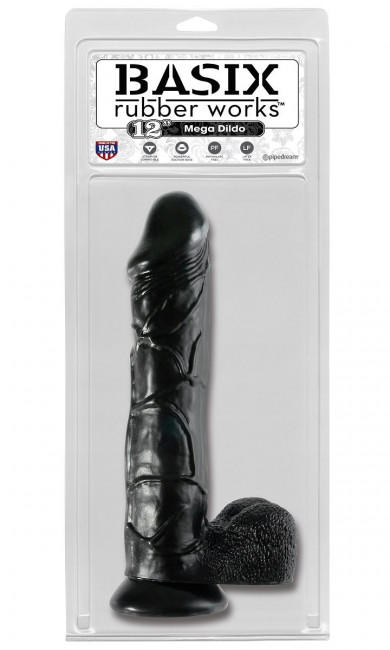 Чёрный фаллоимитатор-гигант 12" Mega Dildo -32,4 см., Pipedream Чёрный фаллоимитатор-гигант 12" Mega Dildo -32,4 см., Pipedream