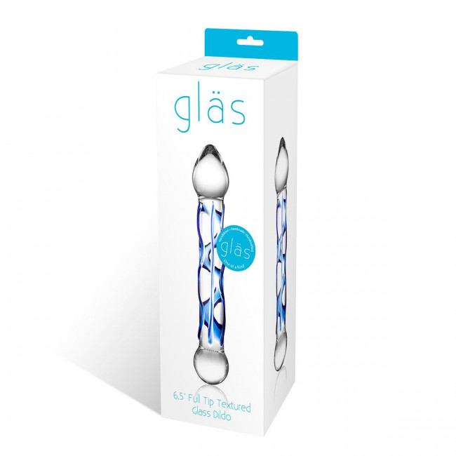 Текстурированный фаллоимитатор из стекла - 17 см., Glas