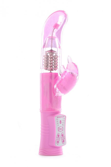 Розовый вибромассажёр для стимуляции G-точки и клитора THE DONATELLA JELLY G, Closet Collection