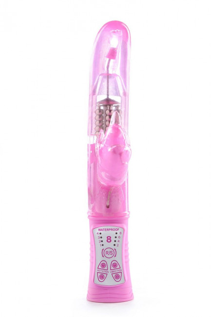 Розовый вибромассажёр для стимуляции G-точки и клитора THE DONATELLA JELLY G, Closet Collection