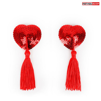 Красные текстильные пестисы в форме сердечек с кисточками, Bior toys