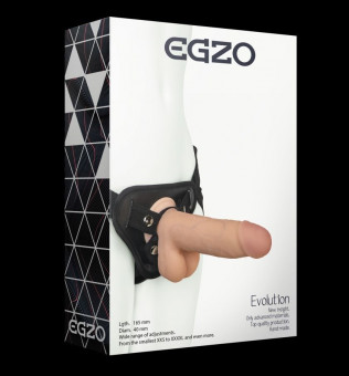 Страпон harness со съемной насадкой - 16,5 см., EGZO