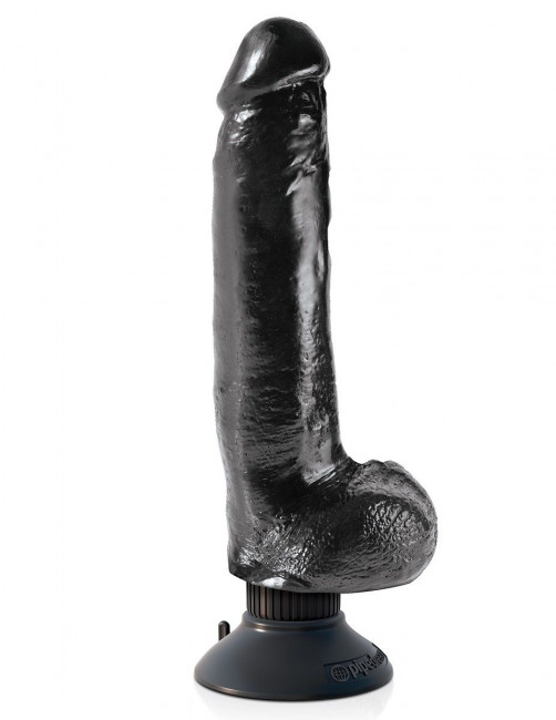 Чёрный виброфаллос со съемной присоской 9" Vibrating Cock with Balls - 22,9 см., Pipedream Чёрный виброфаллос со съемной присоской 9" Vibrating Cock with Balls - 22,9 см., Pipedream