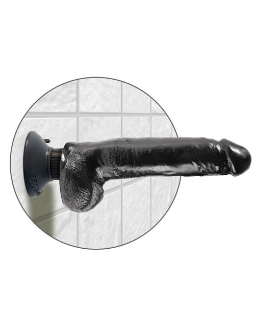 Чёрный виброфаллос со съемной присоской 9" Vibrating Cock with Balls - 22,9 см., Pipedream Чёрный виброфаллос со съемной присоской 9" Vibrating Cock with Balls - 22,9 см., Pipedream