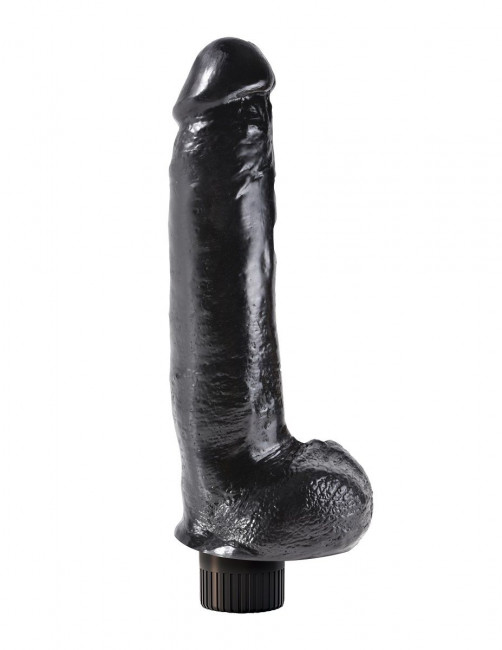 Чёрный виброфаллос со съемной присоской 9" Vibrating Cock with Balls - 22,9 см., Pipedream Чёрный виброфаллос со съемной присоской 9" Vibrating Cock with Balls - 22,9 см., Pipedream