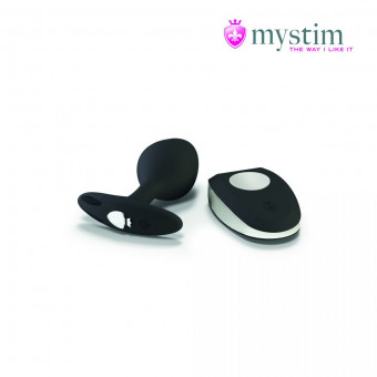 Черная пробка Mystim Rocking Vibe S с возможностью подключения к электростимулятору - 9,7 см. Черная пробка Mystim Rocking Vibe S с возможностью подключения к электростимулятору - 9,7 см.
