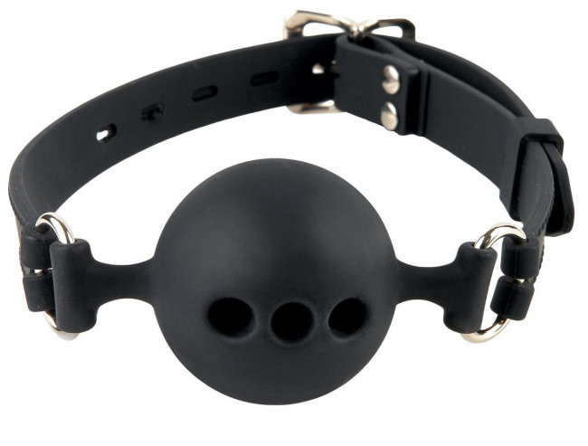 Силиконовый кляп-шар с отверстиями для дыхания Silicone Breathable Ball Gag Small, Pipedream Силиконовый кляп-шар с отверстиями для дыхания Silicone Breathable Ball Gag Small, Pipedream