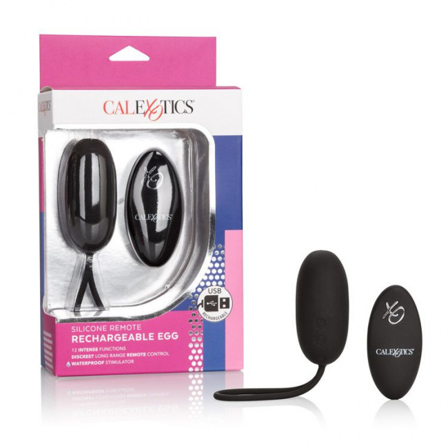 Чёрное виброяйцо из силикона Silicone Remote Rechargeable Egg, California Exotic Novelties Чёрное виброяйцо из силикона Silicone Remote Rechargeable Egg, California Exotic Novelties