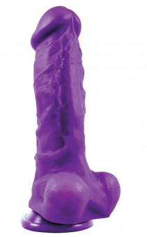 Фиолетовый фаллоимитатор Pleasures Thick 5 Dildo - 18,3 см., NS Novelties