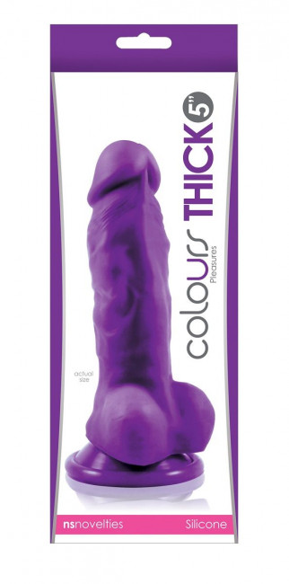 Фиолетовый фаллоимитатор Pleasures Thick 5 Dildo - 18,3 см., NS Novelties Фиолетовый фаллоимитатор Pleasures Thick 5 Dildo - 18,3 см., NS Novelties