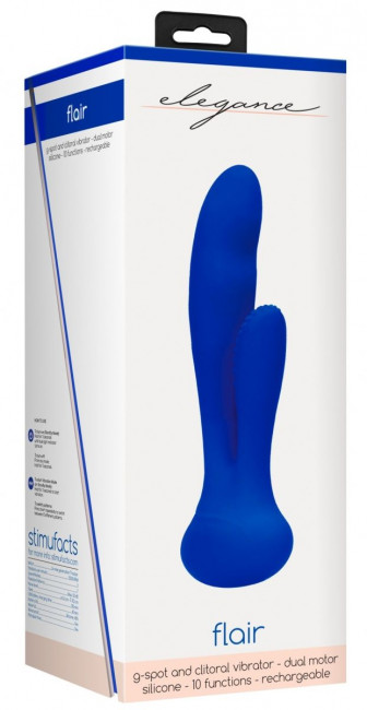 Синий вибратор G-Spot and Clitoral Vibrator Flair - 17,5 см., Shots Media BV