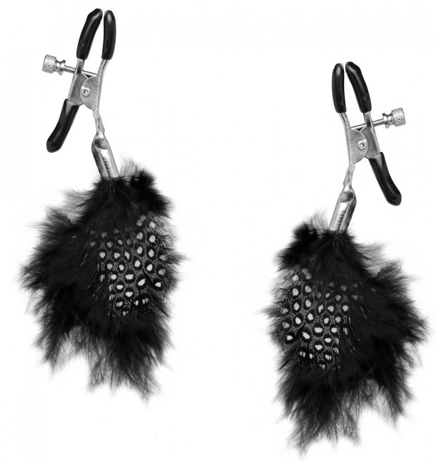 Металлические зажимы для сосков с пёрышками Feather Nipple Clamps, Pipedream