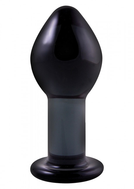 Большая темно-серая стеклянная анальная пробка CRYSTAL PLUG, NS Novelties