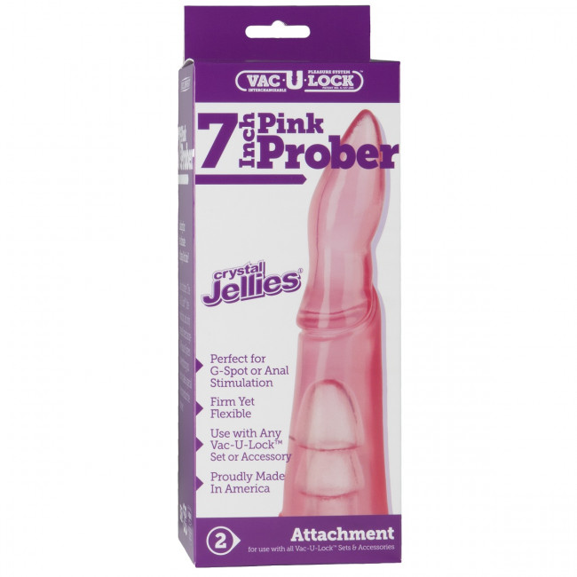 Анальная насадка Vac-U-Lock Crystal Jellie Prober - 19,5 см., Doc Johnson Анальная насадка Vac-U-Lock Crystal Jellie Prober - 19,5 см., Doc Johnson