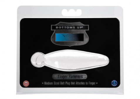 Прозрачная анальная пробка Bottoms Up Finger Rammers - 10 см., Topco Sales