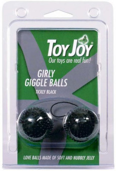 Чёрные вагинальные шарики-ёжики, Toy Joy
