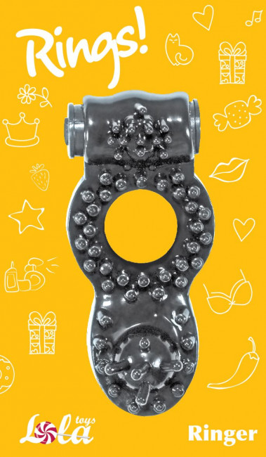 Чёрное эрекционное кольцо Rings Ringer, Lola toys