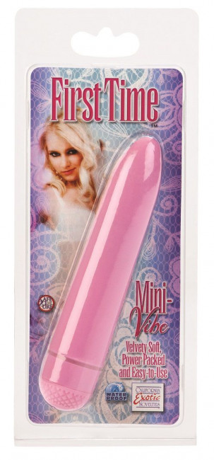 Розовый мини-вибромассажер FIRST TIME MINI VIBE - 11,5 см., California Exotic Novelties