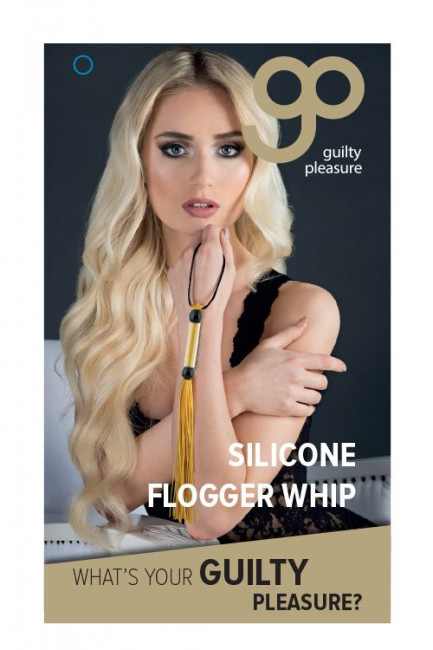 Желтая мини-плеть из силикона и акрила SILICONE FLOGGER WHIP - 25,6 см., Blush Novelties
