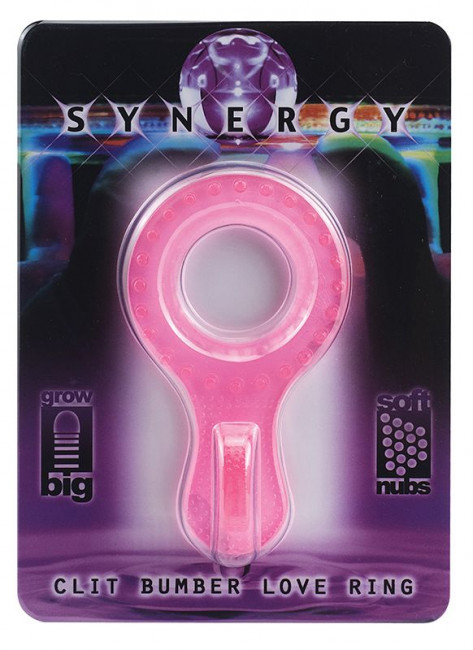 Розовое эрекционное кольцо SYNERGY CLIT BUMPER LOVE RING PINK, Seven Creations