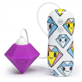 Фиолетовый клиторальный стимулятор-бриллиант SILICONE PURPLE DIAMOND CLITORAL VIBRATOR, Tokidoki