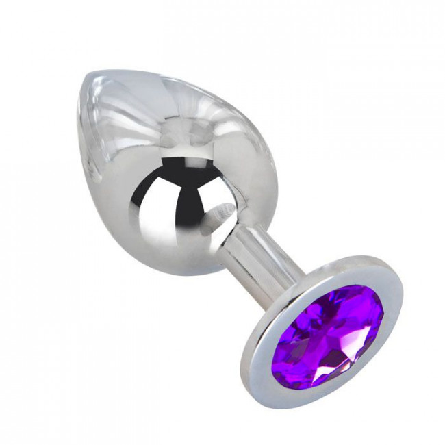 Большой плаг из стали с фиолетовым кристаллом Violet Dream - 9,5 см., Erotic Fantasy
