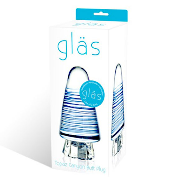 Мерцающий анальный конус с голубыми полосками, Glas
