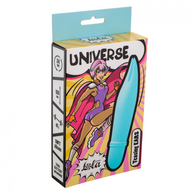 Голубой мини-вибратор Universe Teasing Ears - 12,5 см., Lola toys Голубой мини-вибратор Universe Teasing Ears - 12,5 см., Lola toys
