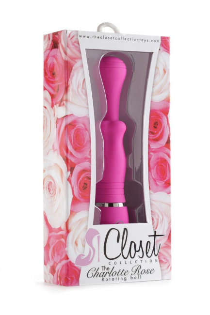 Розовый вибромассажёр с вращающейся головкой THE CHARLOTTE ROSE PINK INTERNAL ROTATION - 23 см., Closet Collection