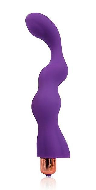 Фиолетовый рельефный вибромассажер - 17,5 см., Bior toys