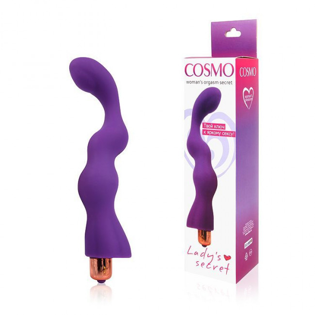 Фиолетовый рельефный вибромассажер - 17,5 см., Bior toys