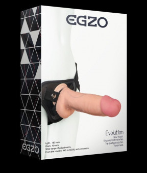 Страпон harness со съемной насадкой - 18,5 см., EGZO