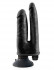Двойной чёрный вибратор со съемной присоской Double Vibrating Double Penetrator - 20,3 см., Pipedream