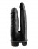 Двойной чёрный вибратор со съемной присоской Double Vibrating Double Penetrator - 20,3 см., Pipedream