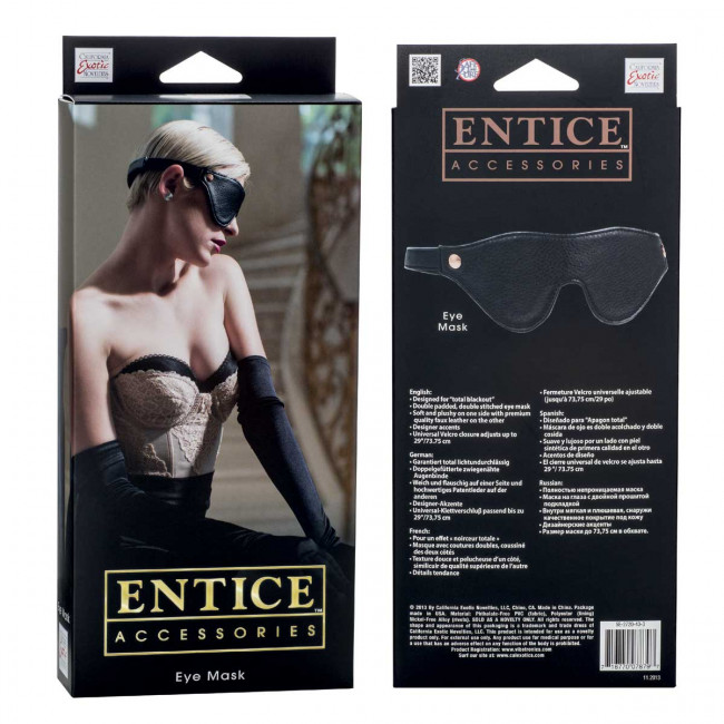 Черная закрытая маска Entice Eye Mask, California Exotic Novelties