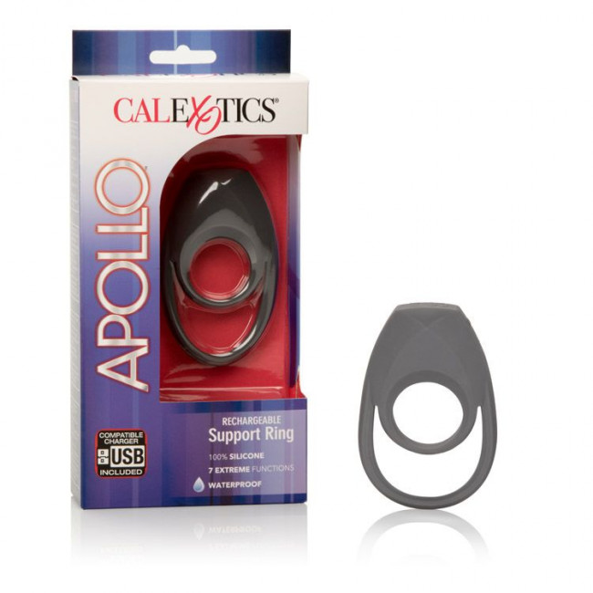 Двойное эрекционное кольцо с вибрацией Apollo Rechageable Support Ring, California Exotic Novelties Двойное эрекционное кольцо с вибрацией Apollo Rechageable Support Ring, California Exotic Novelties