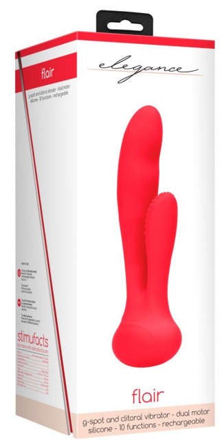 Красный вибратор G-Spot and Clitoral Vibrator Flair - 17,5 см., Shots Media BV Красный вибратор G-Spot and Clitoral Vibrator Flair - 17,5 см., Shots Media BV